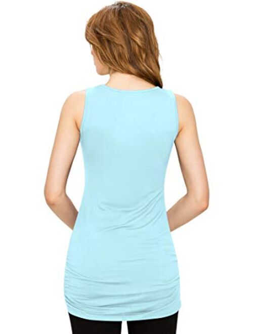 Made By Johnny Womens Sleeveless Stretch Comfy Tank Top - Made in USA