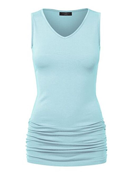 Made By Johnny Womens Sleeveless Stretch Comfy Tank Top - Made in USA
