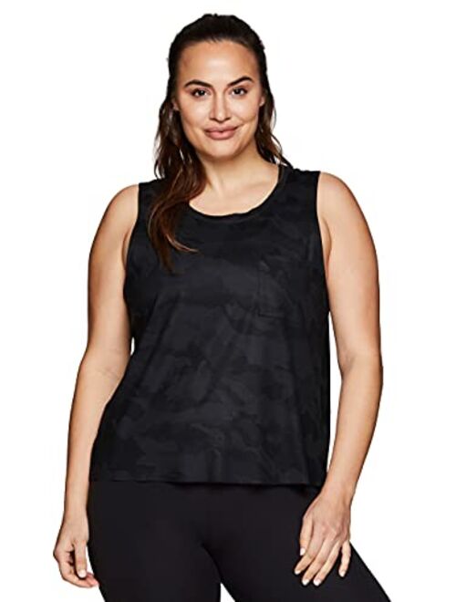 RBX Active Women's Plus Size Sleeveless Relaxed Fashion Workout Yoga Tank Top
