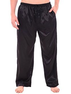 Men's Satin Pajama Pants, Long Pj Bottoms