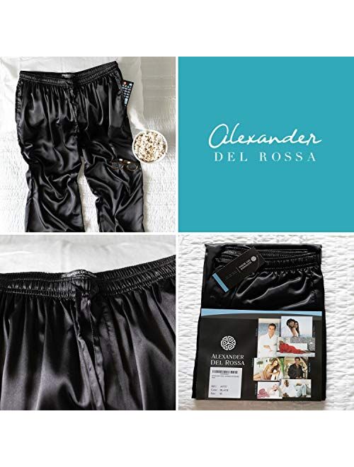 Alexander Del Rossa Mens Satin Pajama Pants Long Pj Bottoms Prints