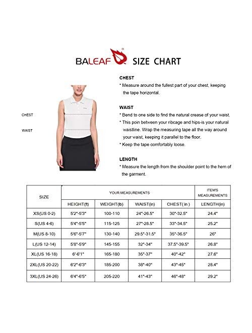 BALEAF Women's Golf Sleeveless Polo Shirts Tennis Tank Tops Quick Dry UPF 50+