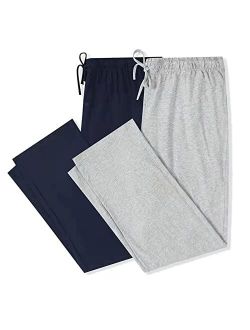 U2SKIIN Mens Cotton Pajama Pants, Lightweight Lounge Pant with Pockets Soft Sleep Pj Bottoms for Men