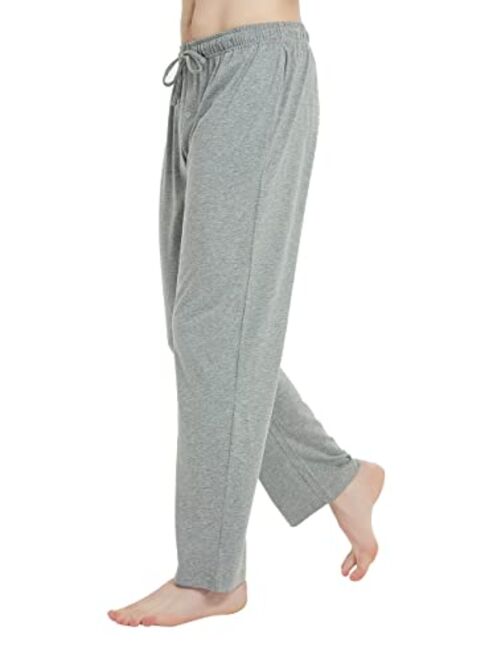 U2SKIIN Mens Cotton Pajama Pants, Lightweight Lounge Pant with Pockets Soft Sleep Pj Bottoms for Men