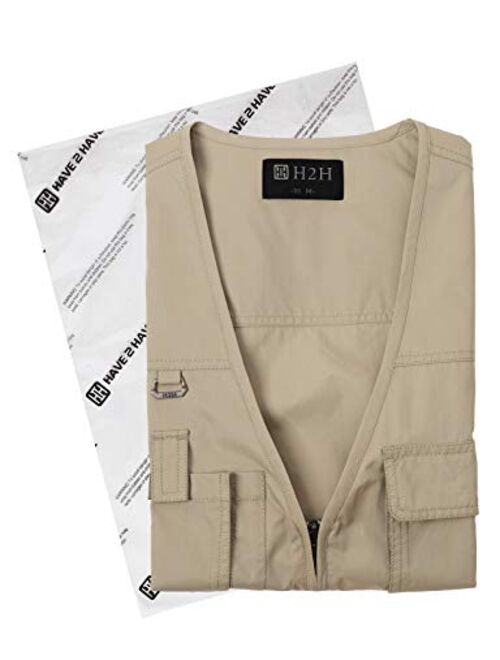 H2H Men's Active Wear Outdoor Vests Work Safari Fishing Travel Utility Summer Vest