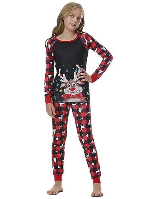 YIJIU Christmas Pajamas Cute Deer Print Long Sleeve Totem PJS Set
