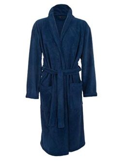 John Christian Men's Fleece Robe, Royal Blue