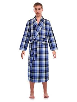 Robes King Classical Sleepwear Mens Woven Shawl Collar Robe,