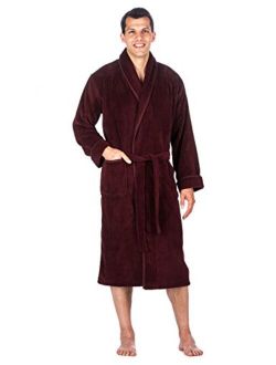 Noble Mount Men's Plush Fleece Robe Bathrobe