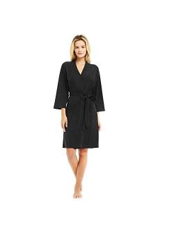 U2SKIIN Womens Cotton Robes, Lightweight Robes, 3/4 Sleeves Knit Bathrobe Soft Sleepwear