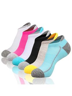 Heatuff Womens Low Cut Ankle Athletic Socks Cushioned Running Performance Breathable Tab Sock 6 Pack