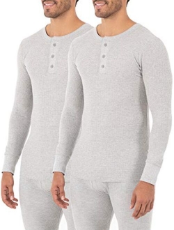 Men's Classic Midweight Waffle Thermal Henley Top