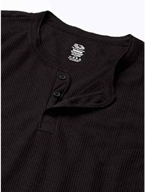 Fruit of the Loom Men's Classic Midweight Waffle Thermal Henley Top