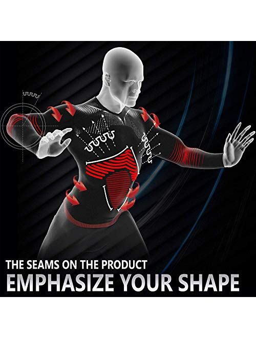 Self Pro Men Thermal Compression Athletic Sports Ultra Soft Fleece Lined Long Sleeve Cold Weather Winter Warm Base Layer Top