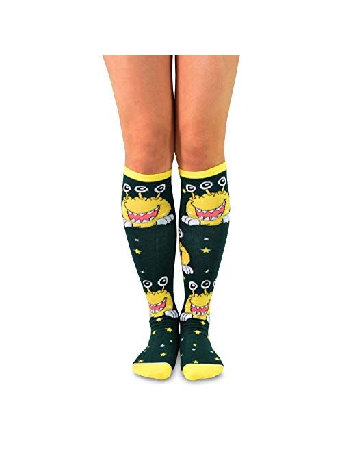TeeHee Novelty Cotton Knee High Fun Socks 5 or 6 pair for Women
