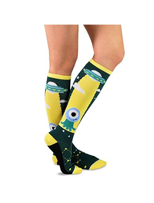TeeHee Novelty Cotton Knee High Fun Socks 5 or 6 pair for Women
