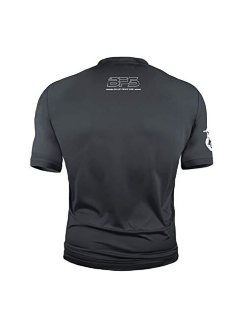 BPS Men's UPF 50+ Short Sleeve and Long Sleeve Swim Shirt/Rash Guard with Sun Protection