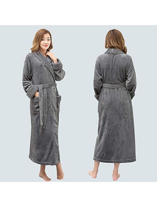 Long Bath Robe for Womens Plush Soft Fleece Bathrobes Nightgown Ladies Pajamas Sleepwear Housecoat