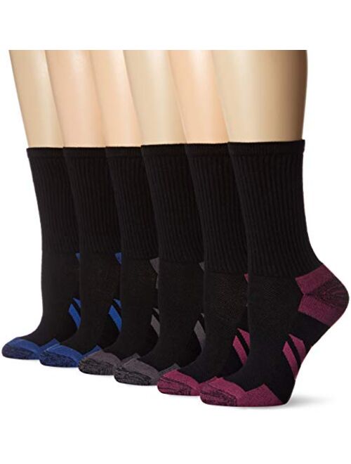 Amazon Essentials Women's 6-Pack Performance Cotton Cushioned Athletic Crew Socks