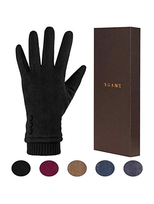 Women Winter Warm Touch Screen Phone Windproof Gloves Wear Lined Thick Gloves