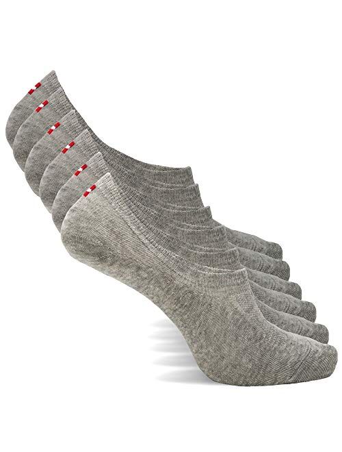 DANISH ENDURANCE No Show Socks 6-Pack for Men & Women, Sneakers & Loafers, Made in EU, OEKO-TEX, Non Slip, Invisible