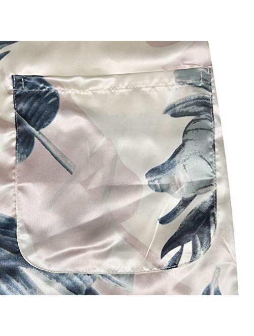 DandyChic Women's Kimono Robes Kimono Imitation Silk Sleepwear Long Lightweight Nightgown