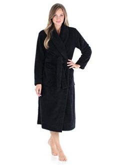 Sleepyheads Women's Plush Fleece Robe Jacquard Long Sleeve Bathrobe