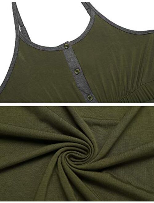 Ekouaer Women's Maternity Dress Nursing Nightgown Breastfeeding Full Slips Sleepwear S-XXL