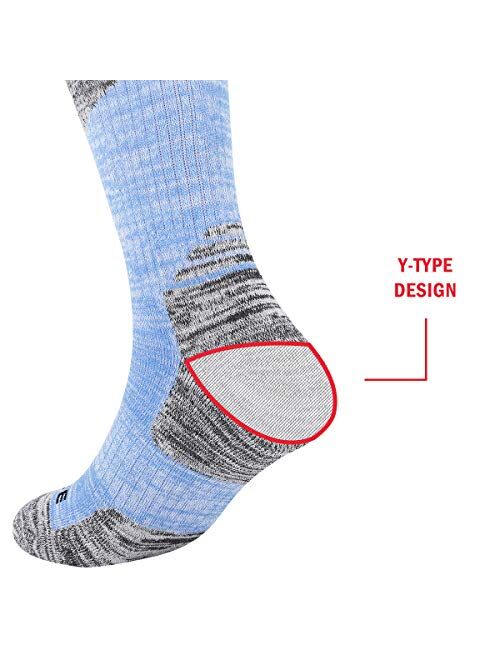 YUEDGE Women's Moisture Wicking Cotton Cushion Crew Socks 5Pairs/Pack Sports Outdoor Athletic Walking Hiking Socks