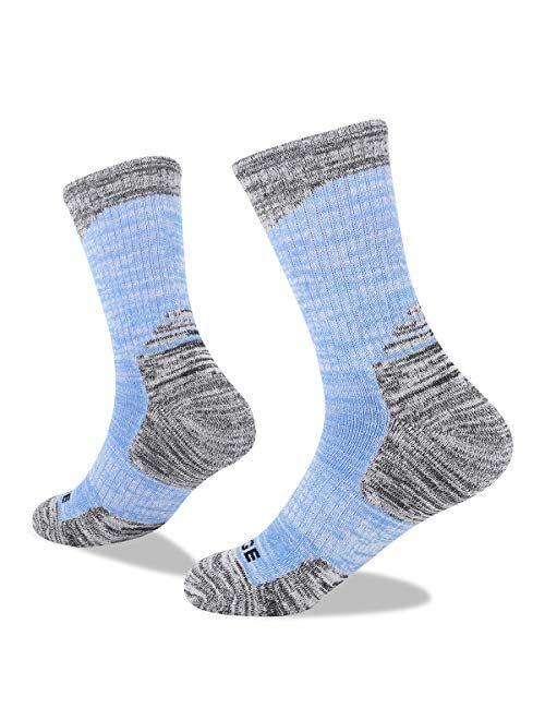 YUEDGE Women's Moisture Wicking Cotton Cushion Crew Socks 5Pairs/Pack Sports Outdoor Athletic Walking Hiking Socks
