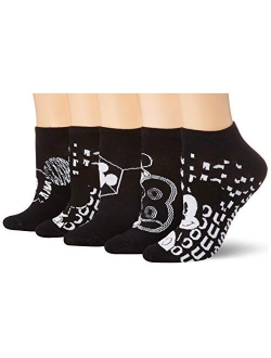 womens Mickey Mouse 5 Pack No Show Casual Sock