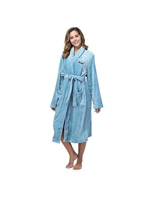Details about   RONGTAI Fleece Robes for Women Plush Soft Warm Long Bathrobe with Pockets 