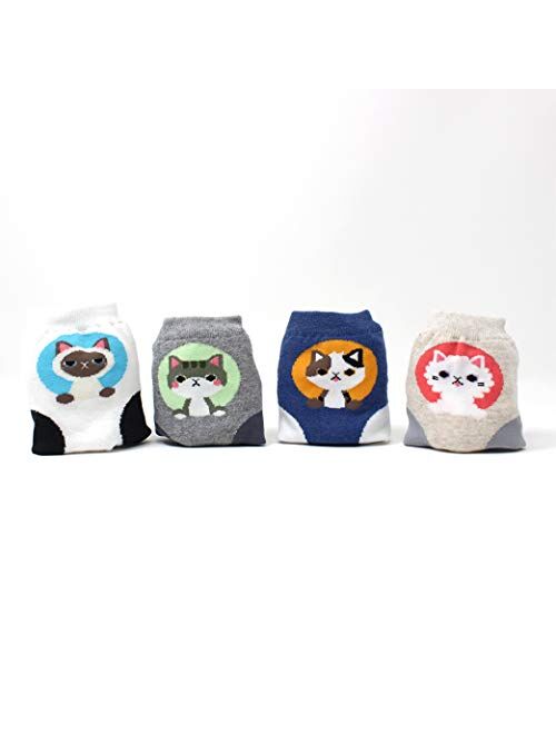 LIVEBEAR Women's 4/5/8/10 Pair Cute Large Print Funny Novelty Crew Socks Made In Korea