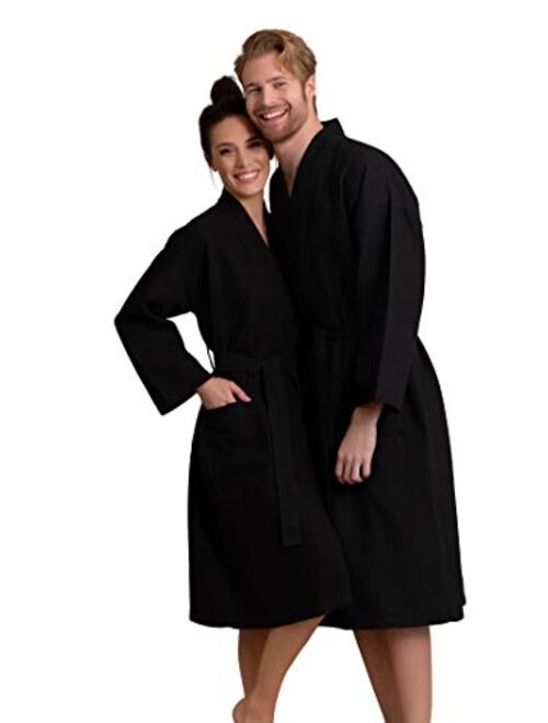 Luxurious Robe Soft Absorbent Lightweight Long Kimono Waffle Hotel/Spa Cotton Bathrobe for Women