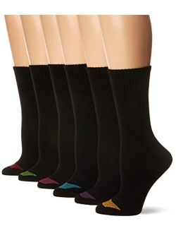 Women's Ultimate Lightweight Vent Crew Sock 6-Pack, black, Shoe Size: