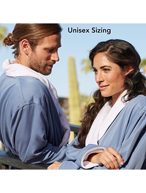 Plush Lined Microfiber Spa Robe - Unisex Luxury Hotel Bathrobe by Monarch/Cypress