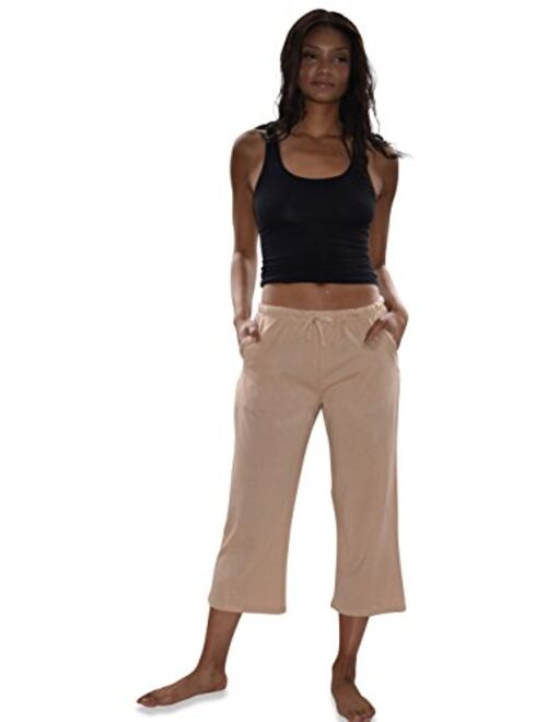 Sexy Basics Women's 3 Pack Soft Flex-Cotton Knit Pajama Pants/Lounge Pants/Sleep Pants - Capri -Yoga Style Pant