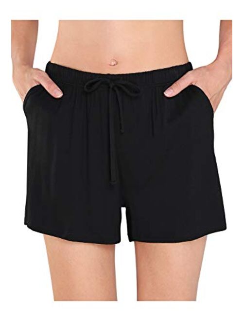 Air Curvey Womens Pajama Shorts Sleep Bottom Lounge Shorts with Pocket