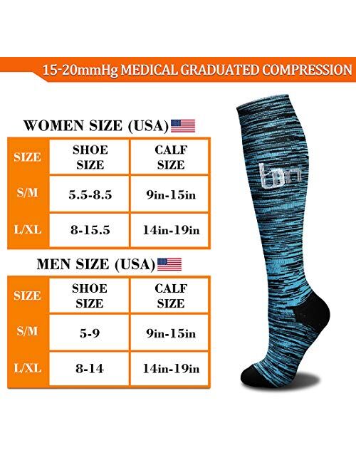 CHARMKING Compression Socks 15-20 mmHg is Best Graduated Athletic & Daily for Men & Women Running, Travel, Mountaineering
