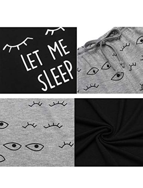 Ekouaer Women's Pajama Set Sleepwear Pj Set Two Piece Pajamas Tee Sleep Shorts Pjs Sets(S-XXL)