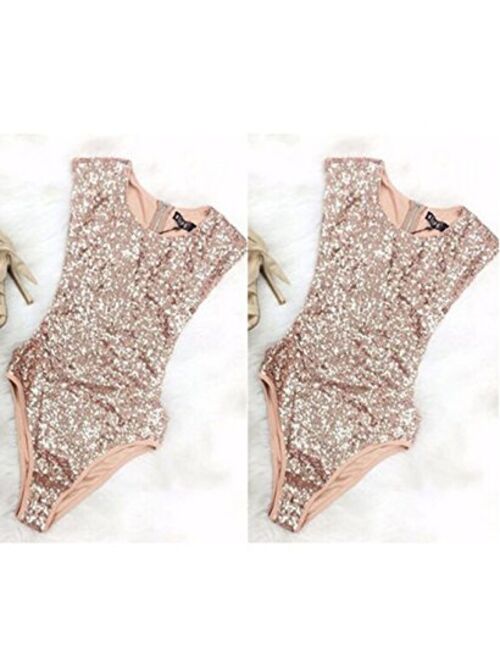 YOLI Women's Sequin Glitter Sparkle Party Top Blouse Shirt Plus Size with Sleeve