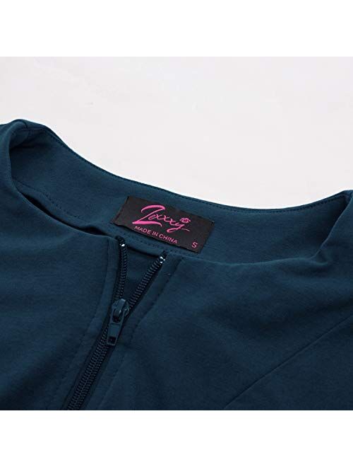 Zexxxy Women Cotton Bathrobe Sleepwear Half Sleeve Zipper Pajama S-2XL