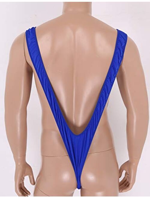 ACSUSS Men's Mankini Swimsuit V Sling Thong Y Back Jockstrap Singlet Leotard Underwear