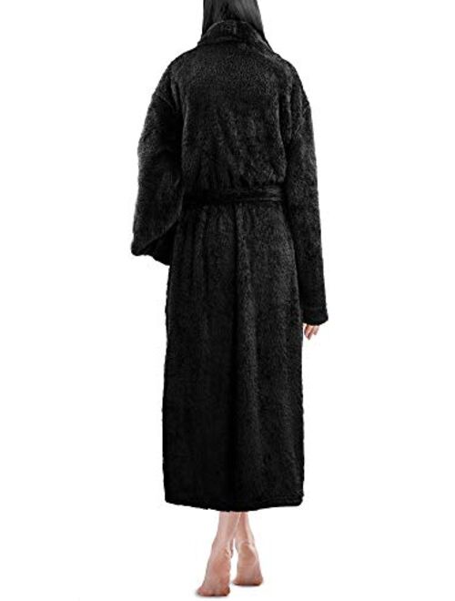 PAVILIA Premium Womens Plush Soft Robe Fluffy, Warm, Fleece Sherpa Shaggy Bathrobe