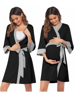 Maternity Nursing Robe Delivery NightgownsHospital Breastfeeding Gown