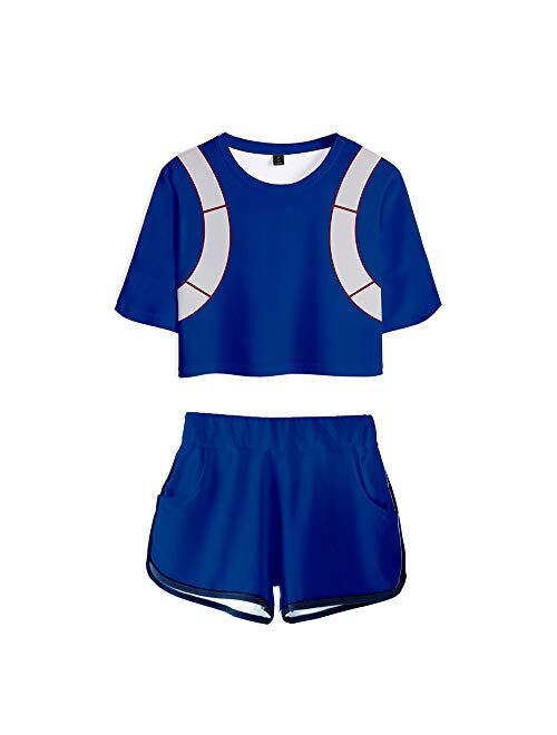 My Sky 2 PieceBoku No Hero Outfits for Women Crop Top and Short Pants Sets