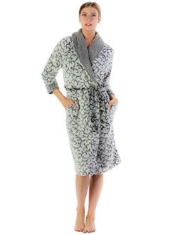 Casual Nights Women's Long Fleece Plush Robe Soft Feeling Bathrobe