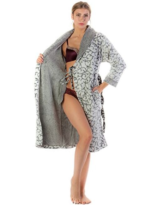 Casual Nights Women's Long Fleece Plush Robe Soft Feeling Bathrobe