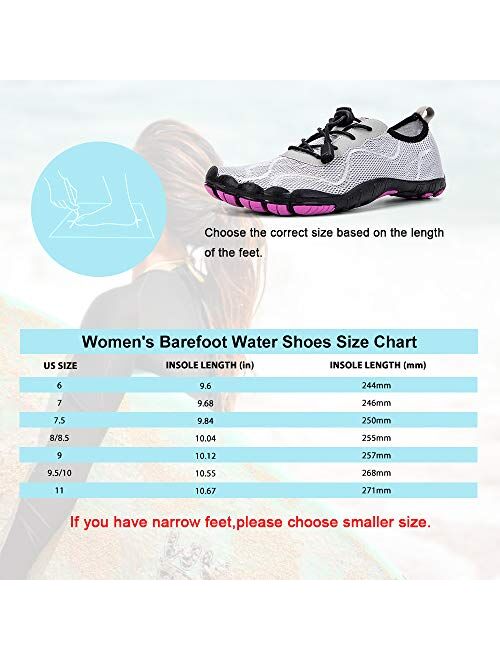 Hiitave Women Water Shoes Non-Slip Quick Dry Swim Barefoot Beach Aqua Pool Socks