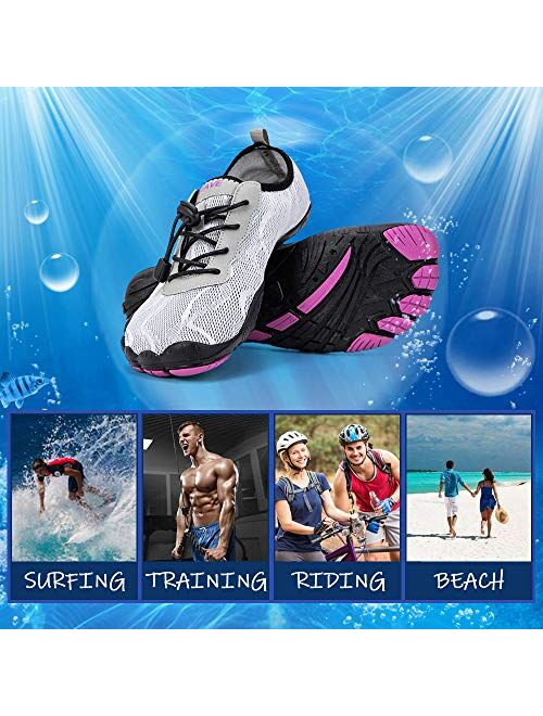 Hiitave Women Water Shoes Non-Slip Quick Dry Swim Barefoot Beach Aqua Pool Socks
